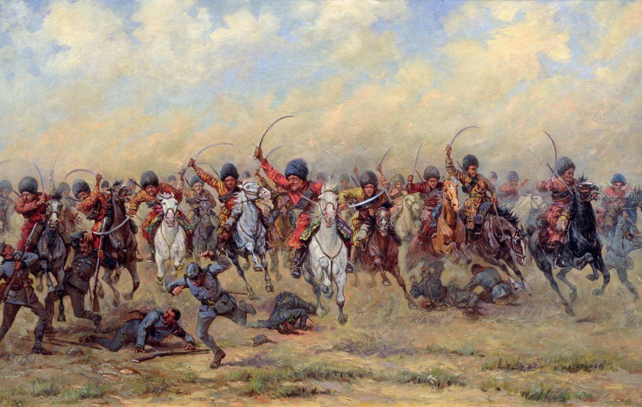 "Savage-divisionens" angreb på det østrigske infanteri, 1916-17 af Viktor Viketyevich Masurovsky