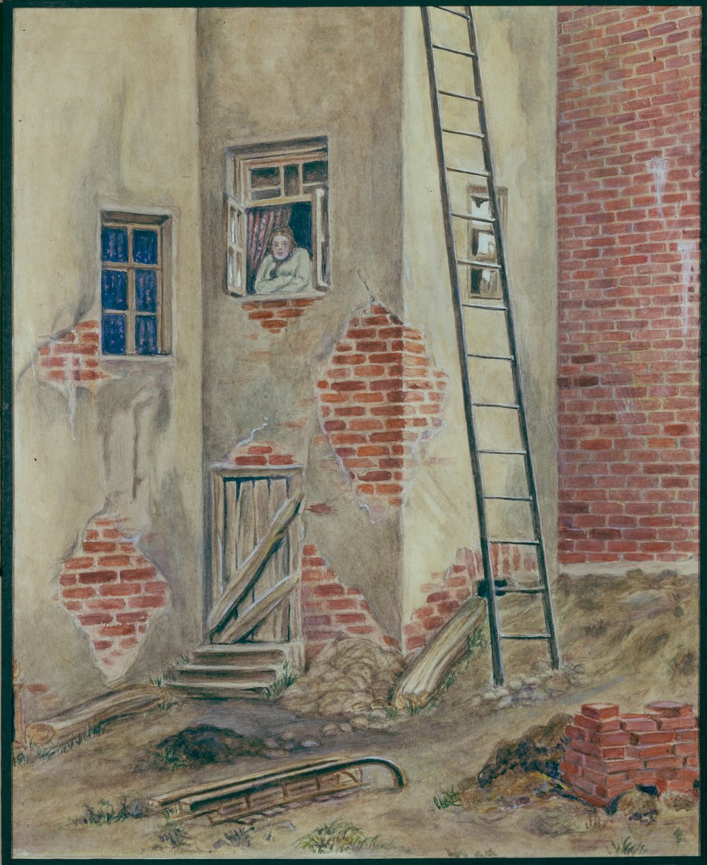 Scenedesign til stykket The Lower Depths af M. Gorky, 1902 af Viktor Andreyevich Simov