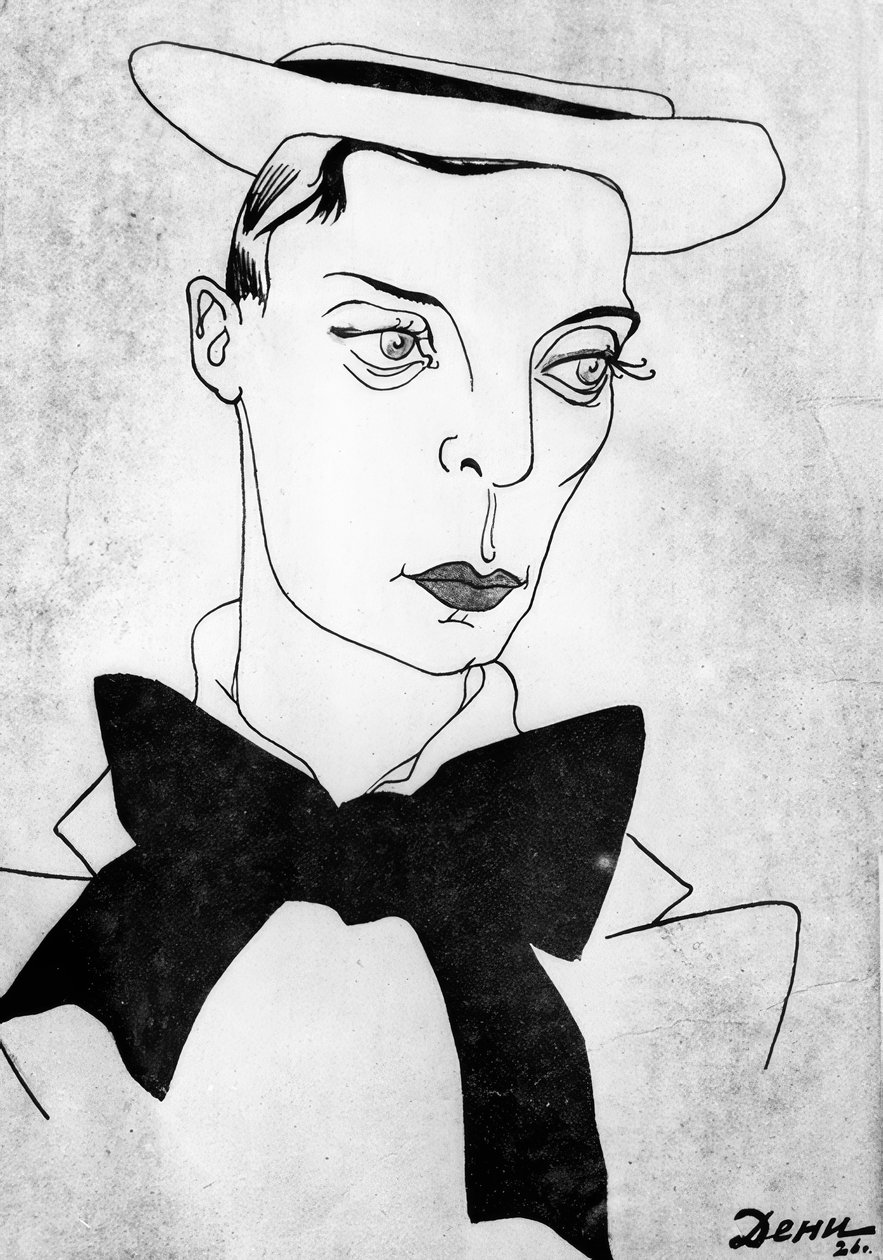 Karikatur af Buster Keaton af Viktor Deni