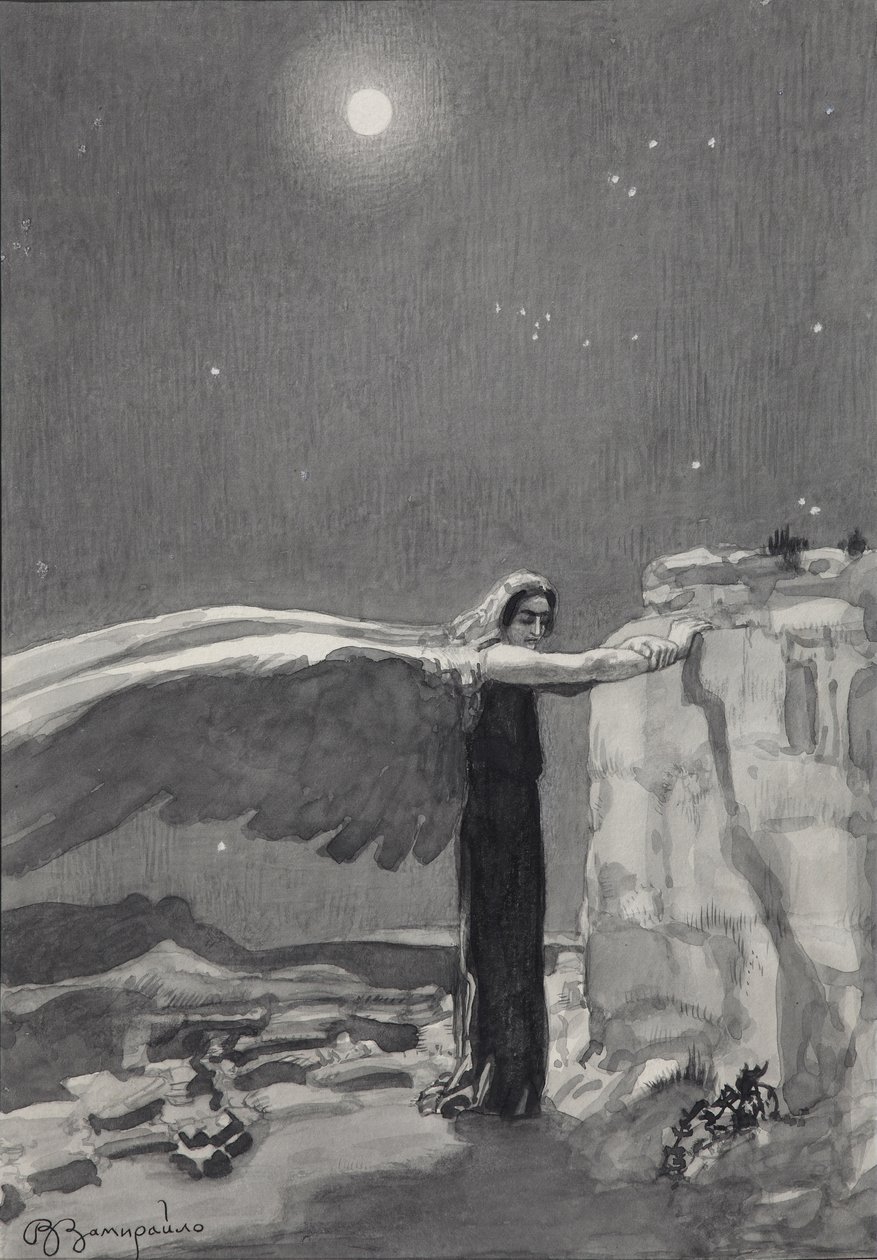 Illustration til digtet Dæmonen af Mikhail Lermontov, 1913-1914 af Viktor Dmitrievich Zamiraylo