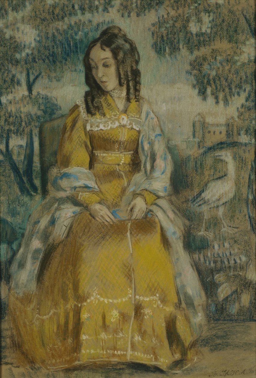 Lady af Tapestry. Portræt af Nadezhda Stanyukovich, 1903 af Viktor Elpidiforovich Borisov Musatov