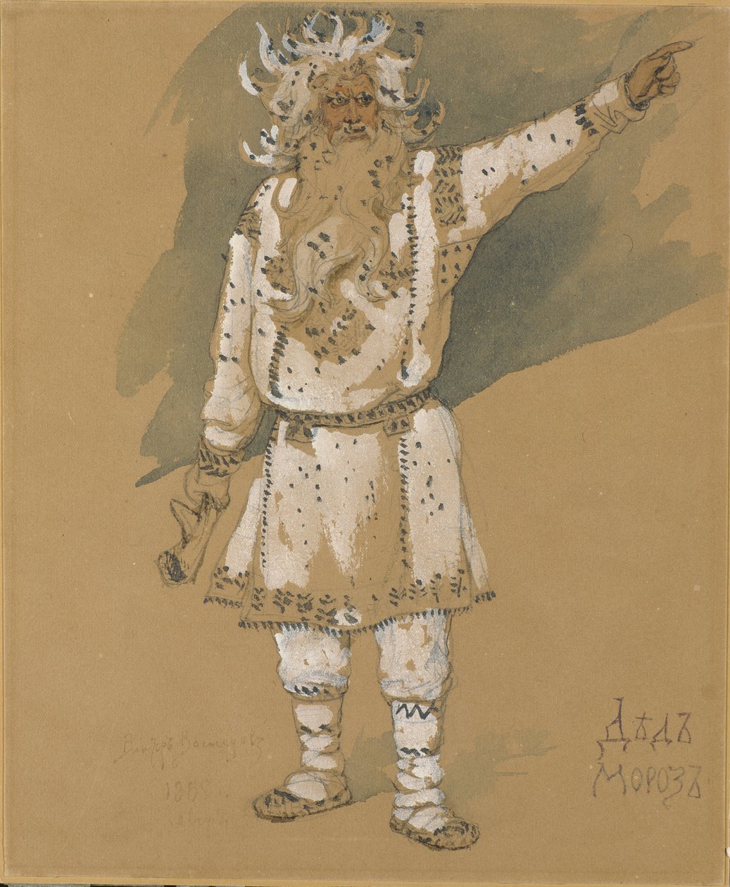 Bedstefar Frost. Kostumedesign til operaen Snow Maiden af N. Rimsky-Korsakov, 1885 af Viktor Mikhaylovich Vasnetsov