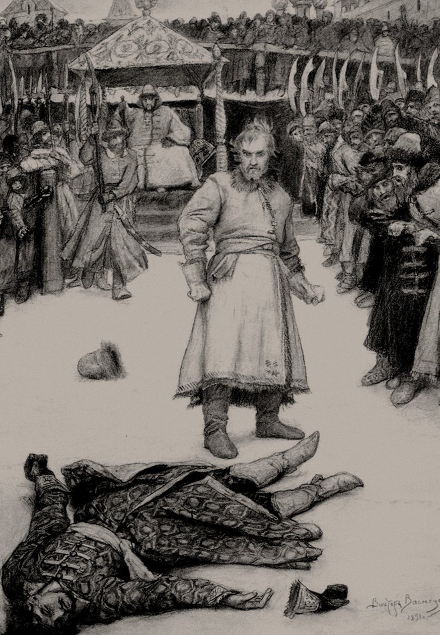 Illustration til digtet The Song of the Merchant Kalashnikov af M. Lermontov, 1891. af Viktor Mikhaylovich Vasnetsov