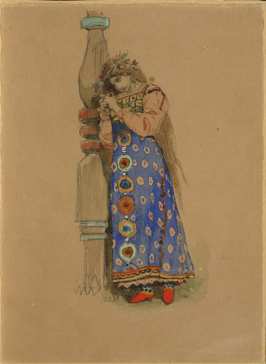 Kupava. Kostumedesign til operaen Snow Maiden af N. Rimsky-Korsakov, 1885 af Viktor Mikhaylovich Vasnetsov