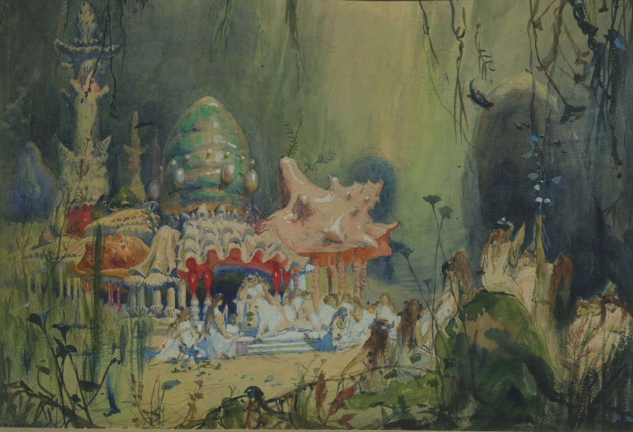 Undervandsriget. Scenedesign til operaen Rusalka af A. Dargomyzhsky, 1884 af Viktor Mikhaylovich Vasnetsov
