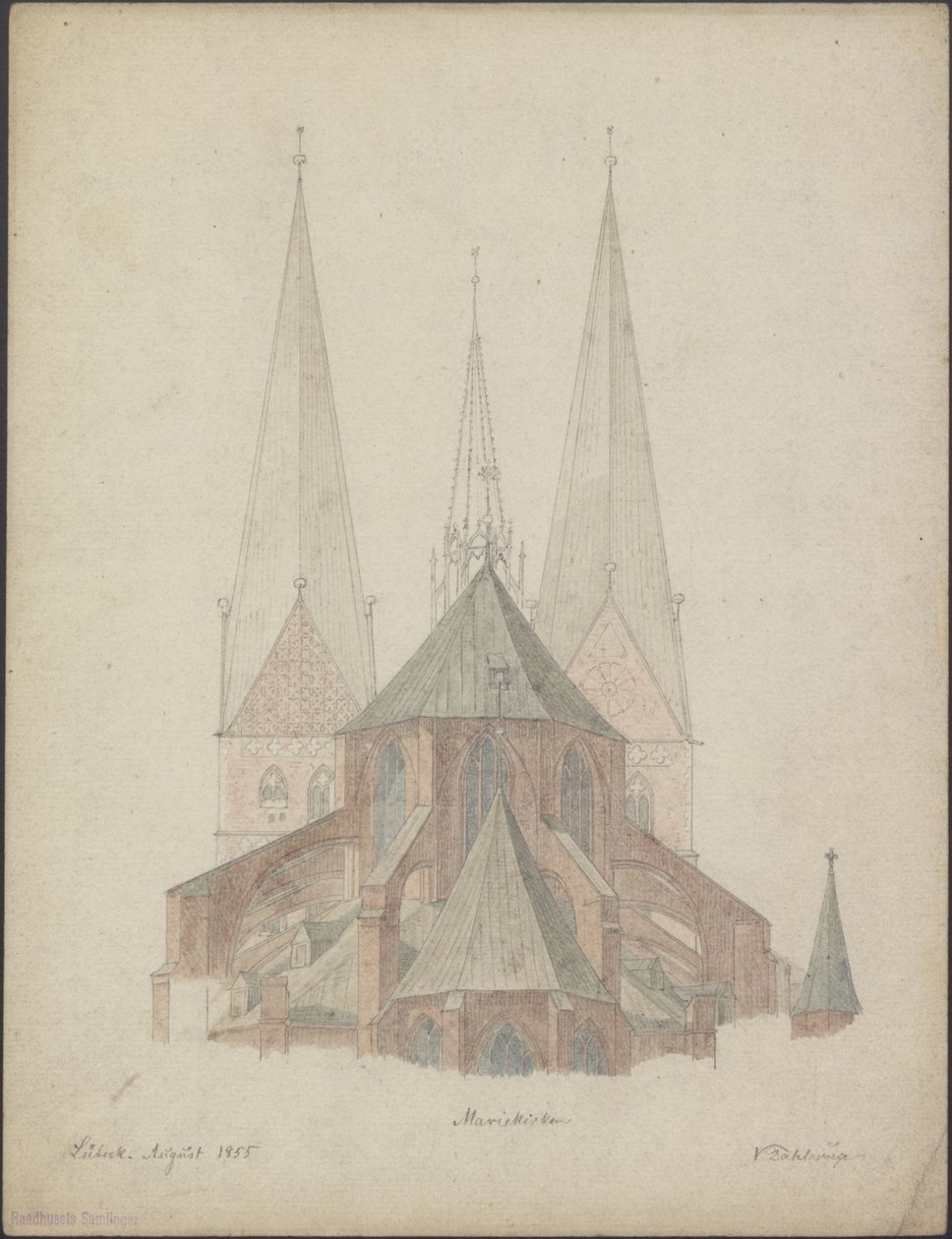 St. Marienkirche i Lübeck (1855) af Vilhelm Dahlerup