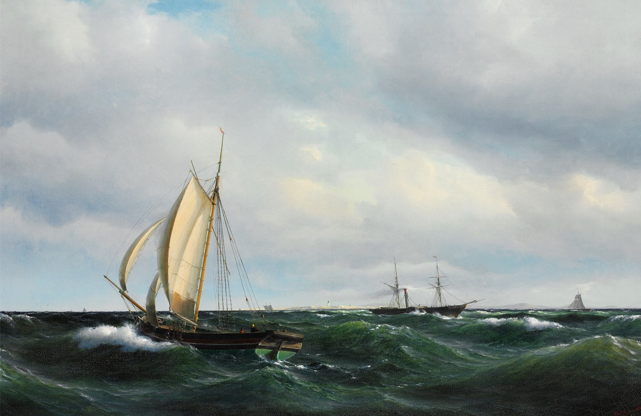 Vilhelm Melbye - Stormfuld Eftermiddag i Skagerak af Vilhelm Melbye