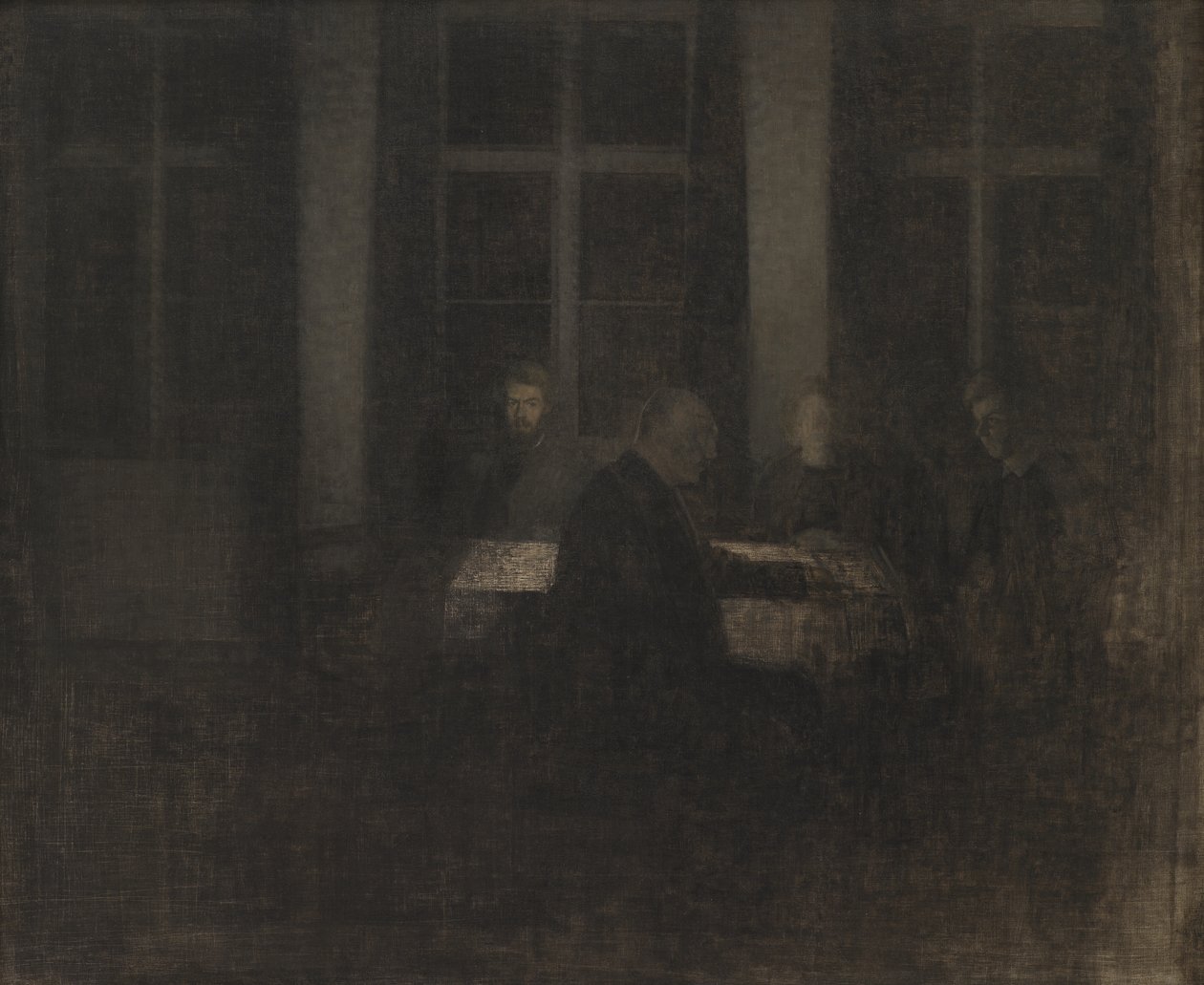 Aften i tegnestuen af Vilhelm Hammershøi