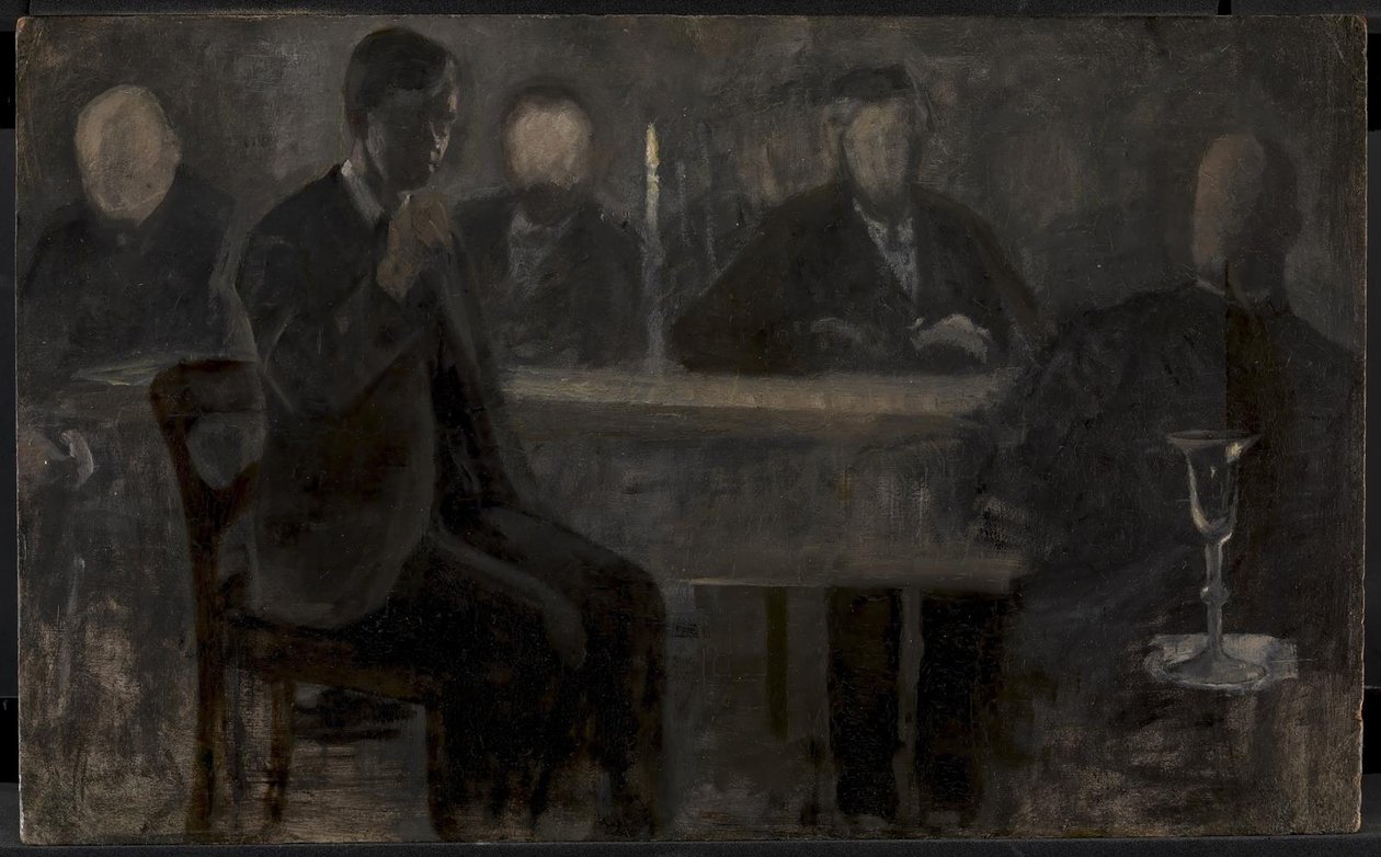 Fem portrætter. Studie til maleri i Thielska Galleriet, Stockholm af Vilhelm Hammershøi