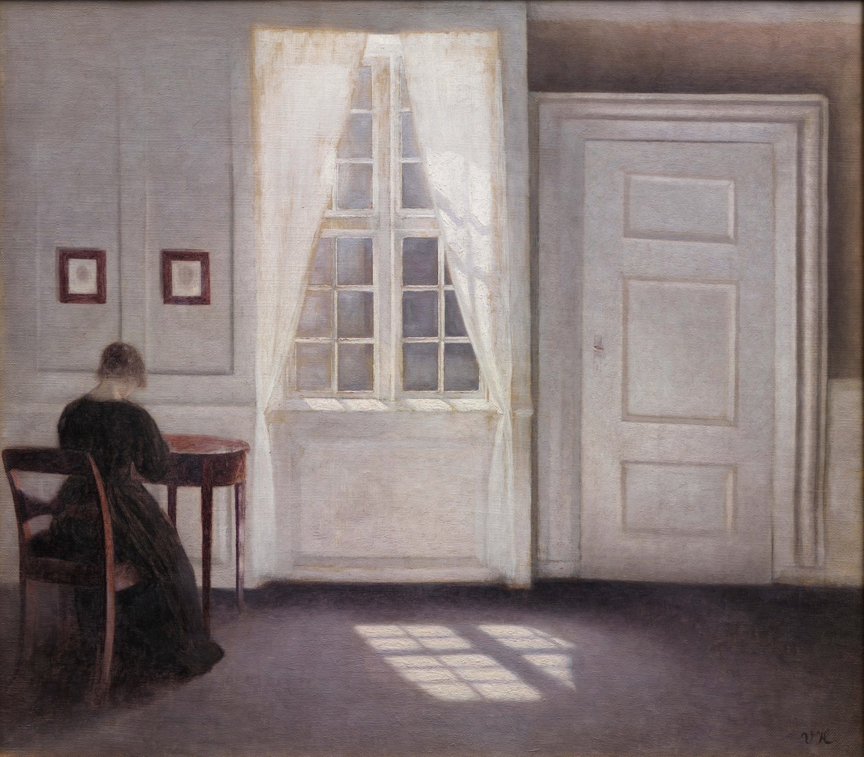 Interiør i Strandgade, Sollys på gulvet, 1901. af Vilhelm Hammershøi