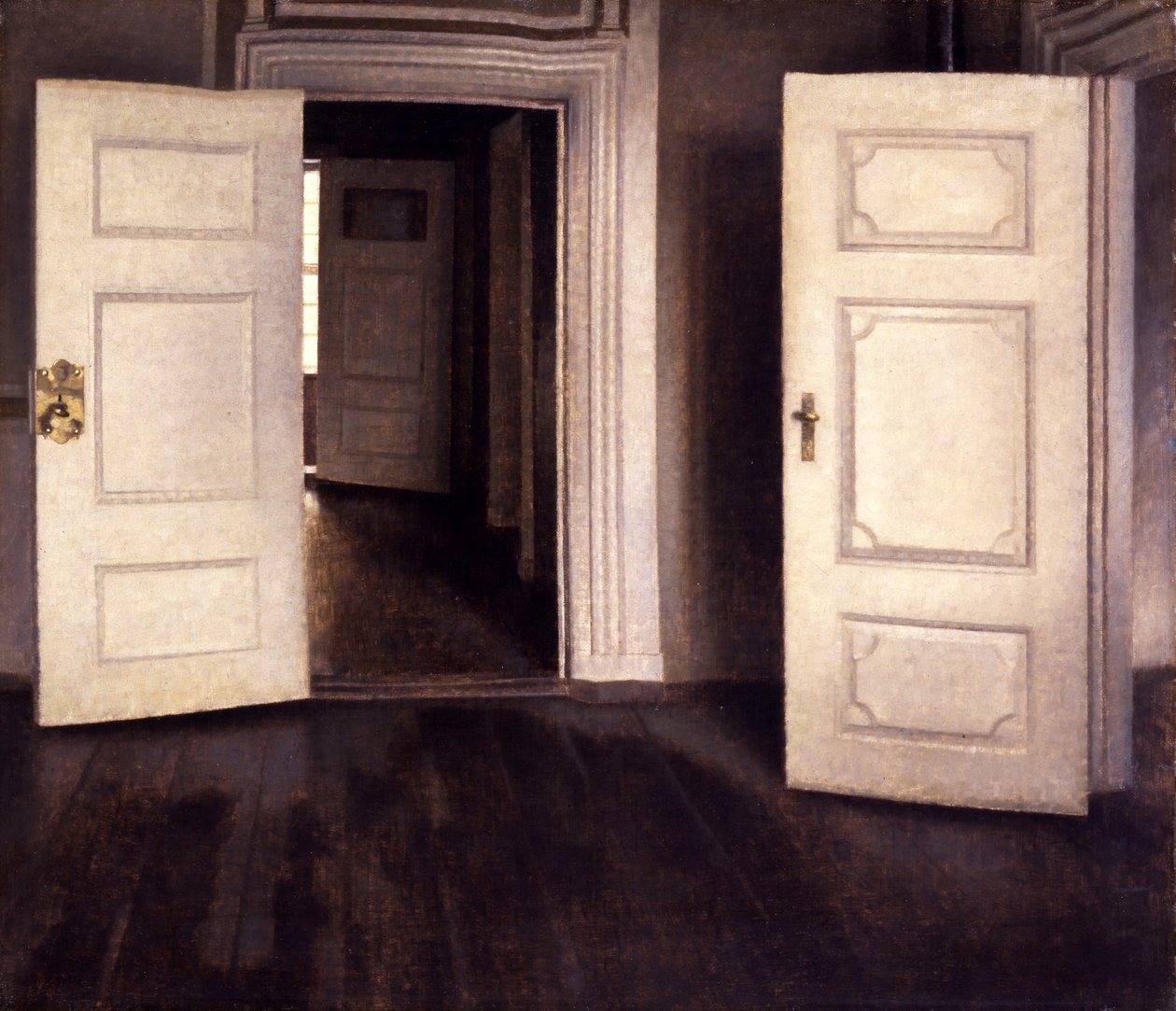 Åbne Døre af Vilhelm Hammershøi