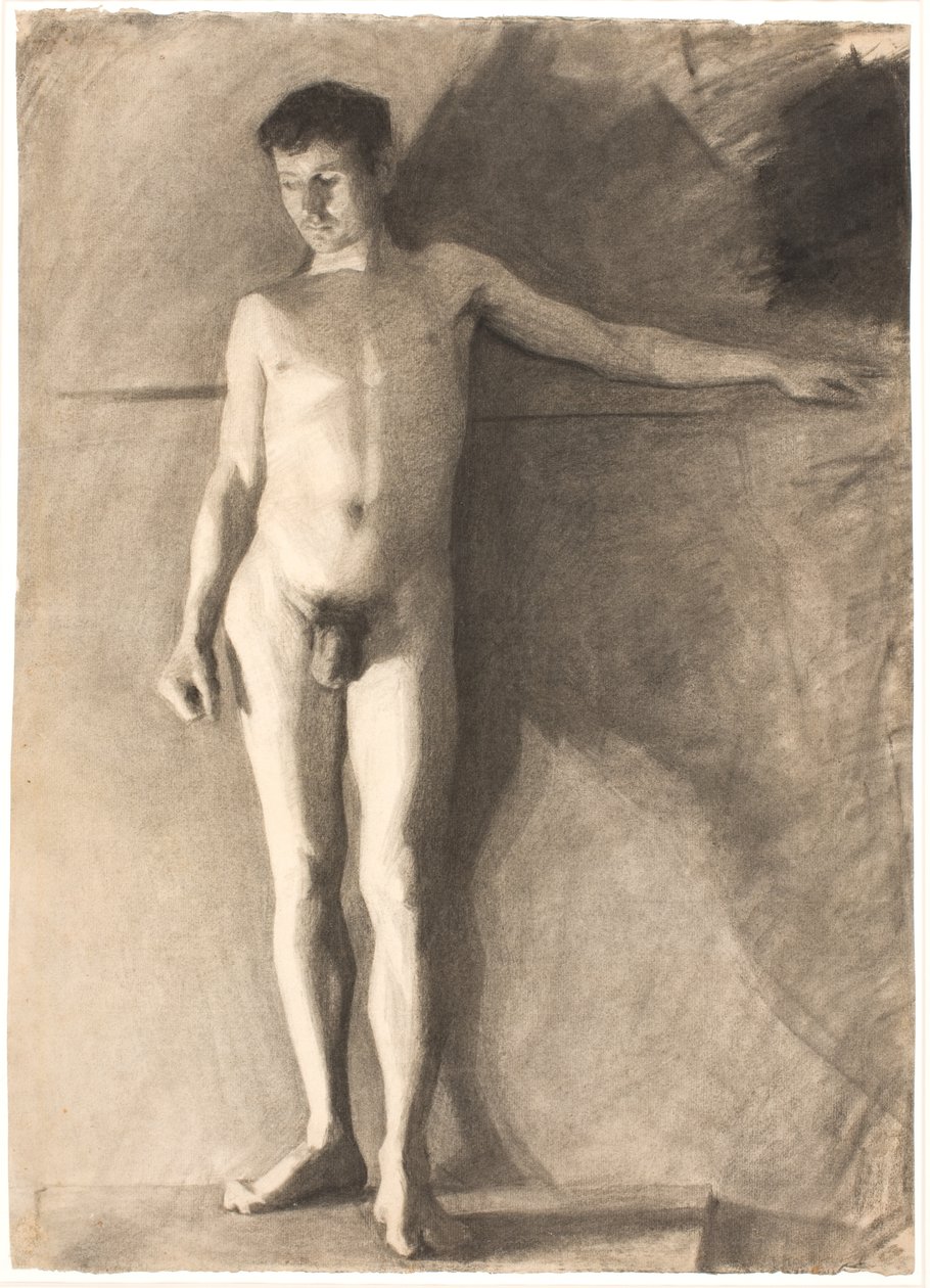 Stående mandlig model af Vilhelm Hammershøi