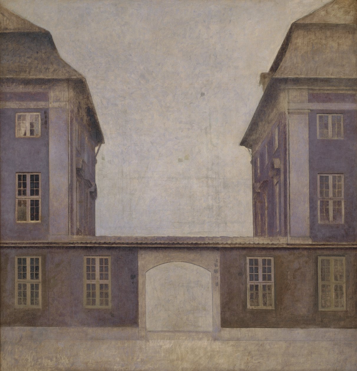Det Asiatiske Kompagnis Bygninger, set fra Sankt Annæ Gade, København af Vilhelm Hammershøi