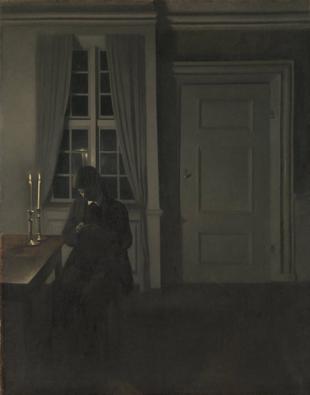 Samleren af mønter af Vilhelm Hammershøi