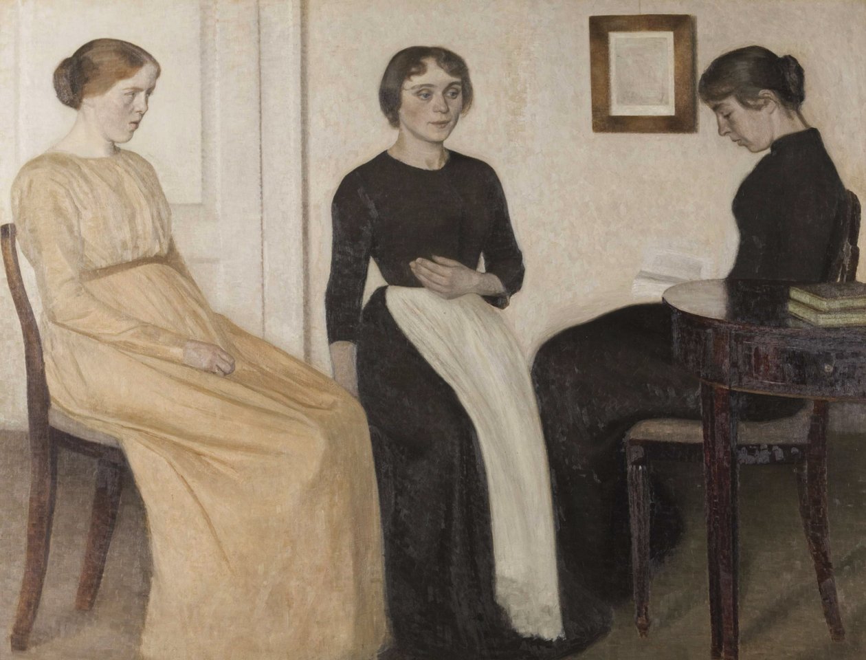 Tre unge kvinder, 1888. af Vilhelm Hammershøi