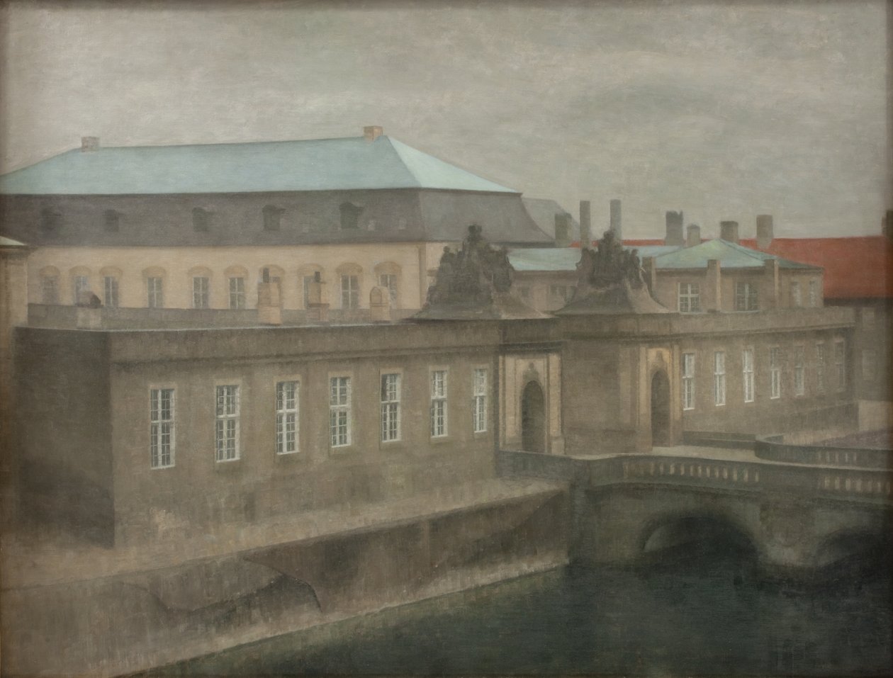 Udsigt over Christiansborg Slot. Sen efterår af Vilhelm Hammershøi