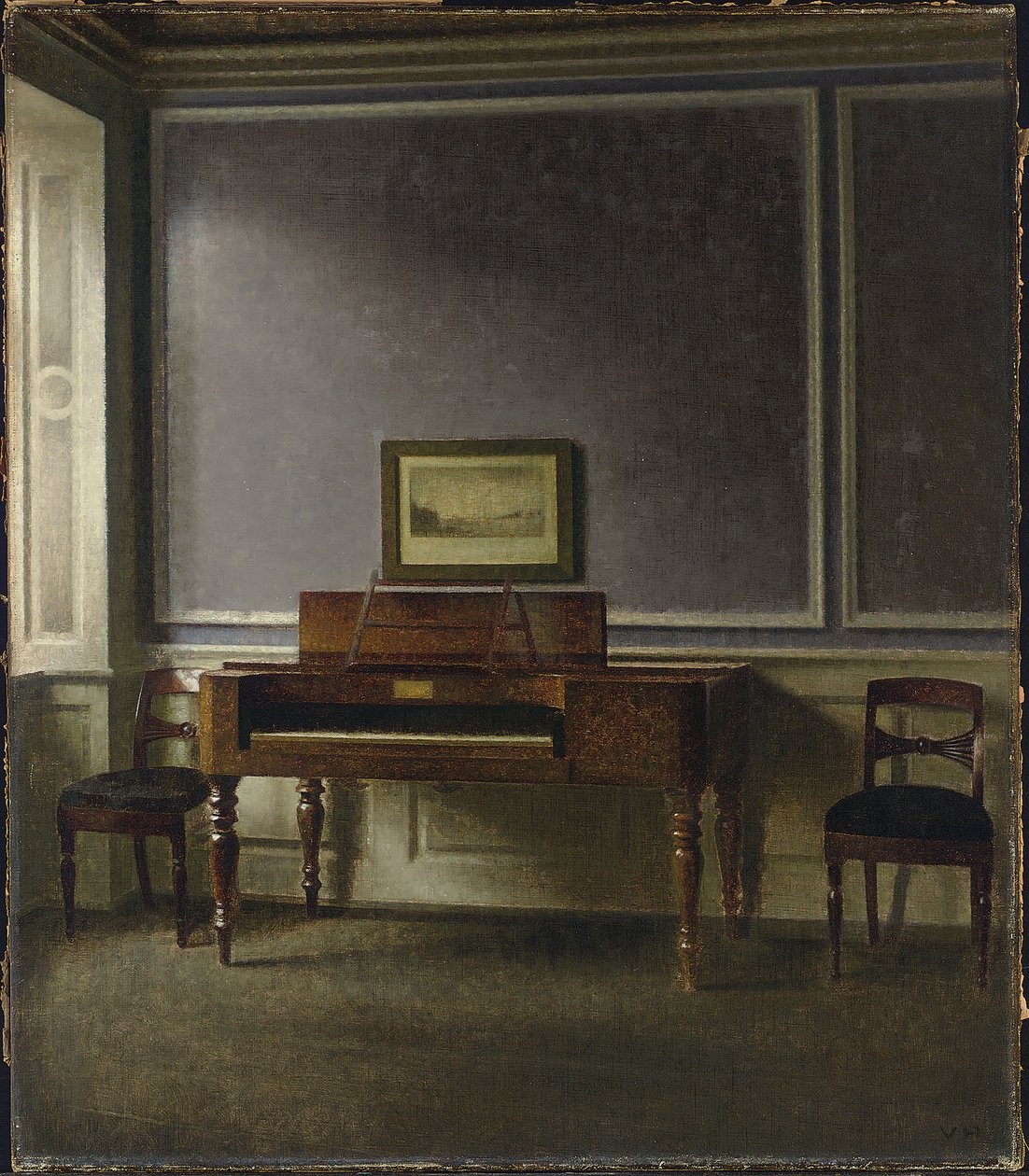 Det gamle klaver. Strandgade 30 (The Old Piano. Strandgade 30) af Vilhelm Hammershoi