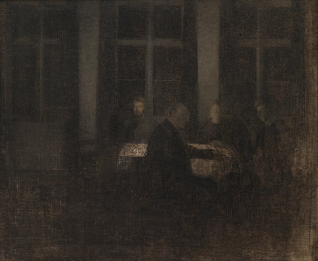 Aften i tegnestuen af Vilhelm Hammershøi