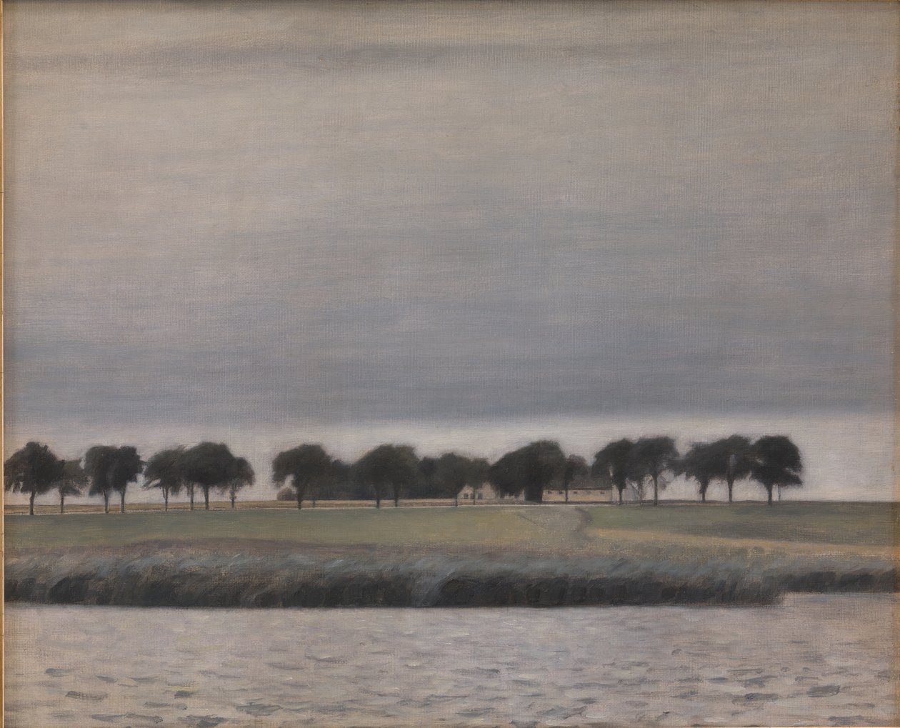 Forstudie til "Solregn. Gentofte Sø" af Vilhelm Hammershøi