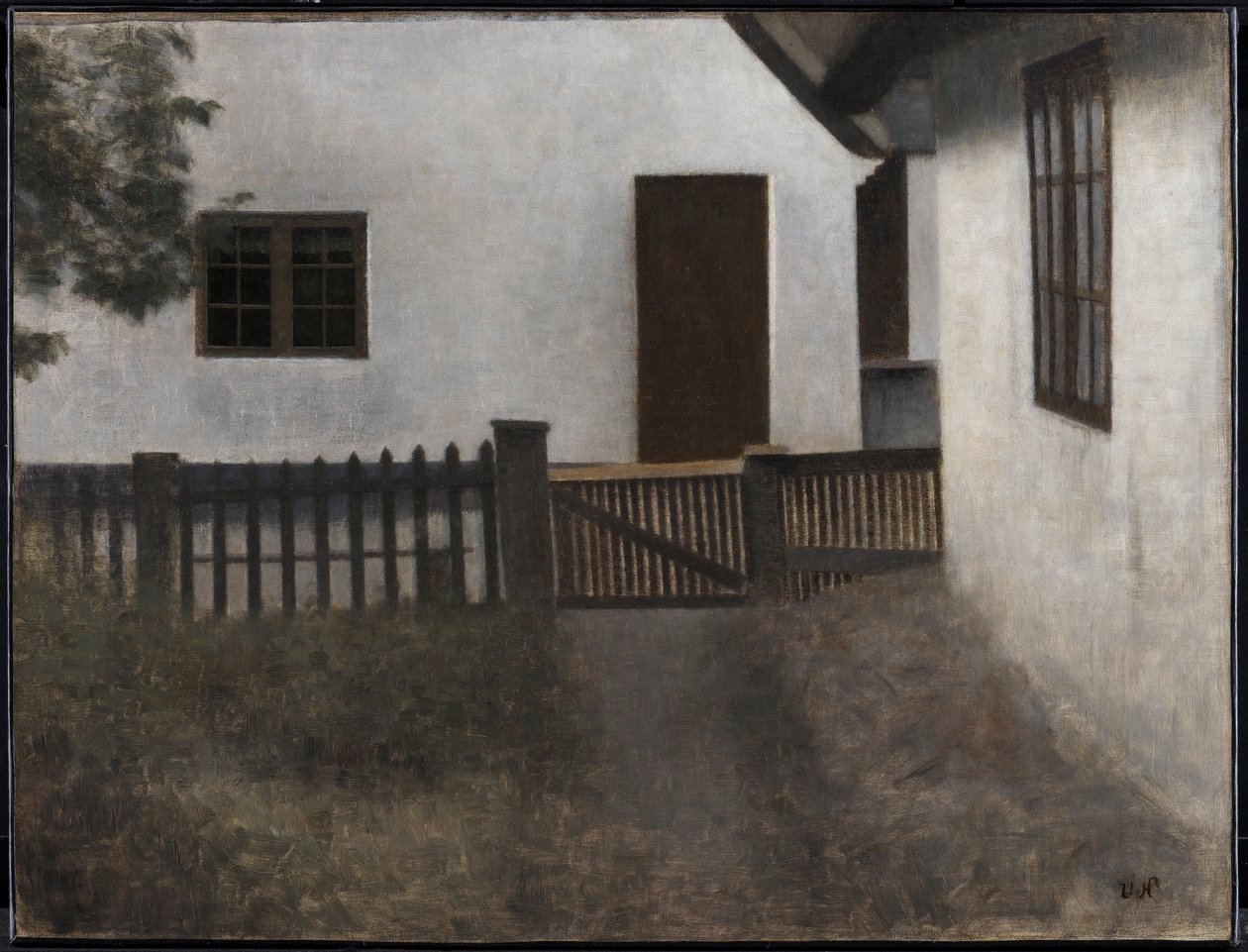 Husgavle. Frederiksværk. Sommer. af Vilhelm Hammershøi