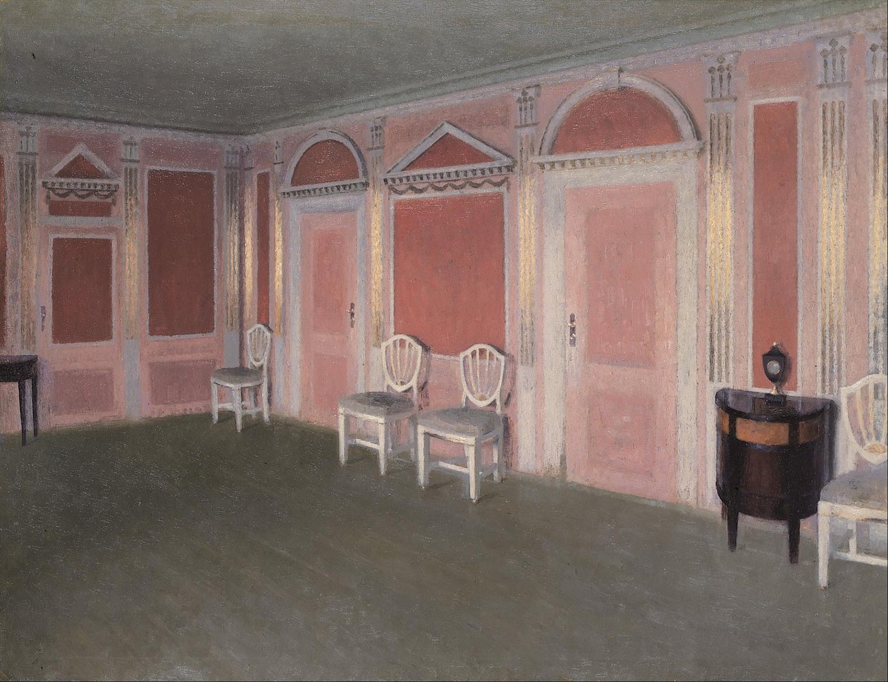 Interiør i Louis Seize-stil. Fra kunstnerens hjem. Rahbeks Allé af Vilhelm Hammershøi