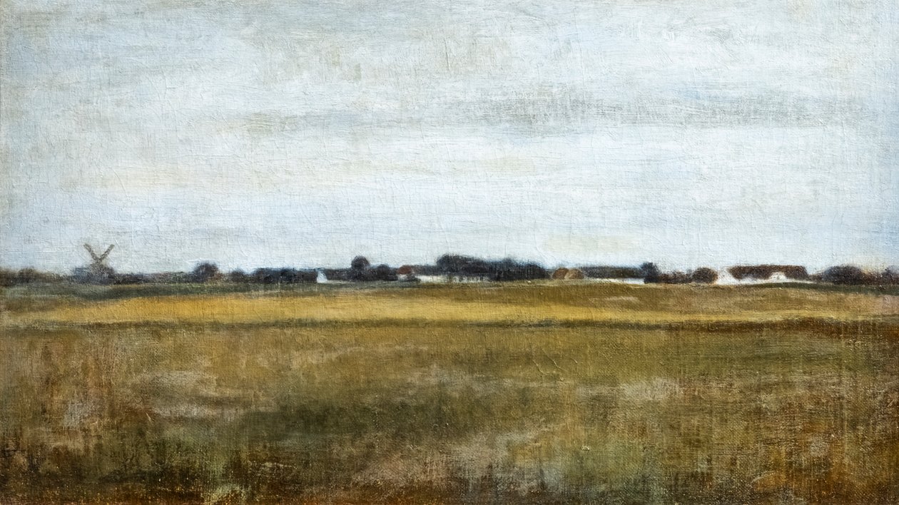 Landscape of Virum near Frederiksdal, summer af Vilhelm Hammershoi