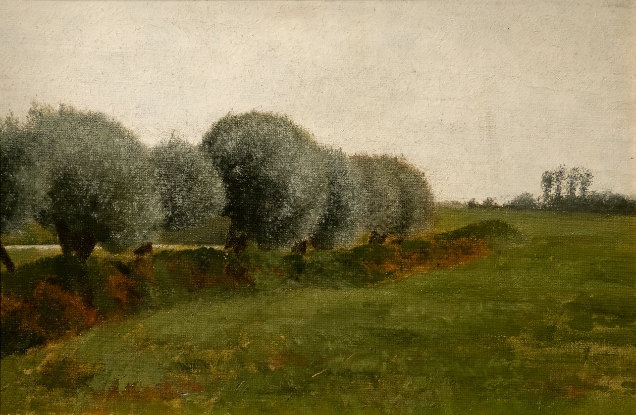 Landskab med en række træer af Vilhelm Hammershoi