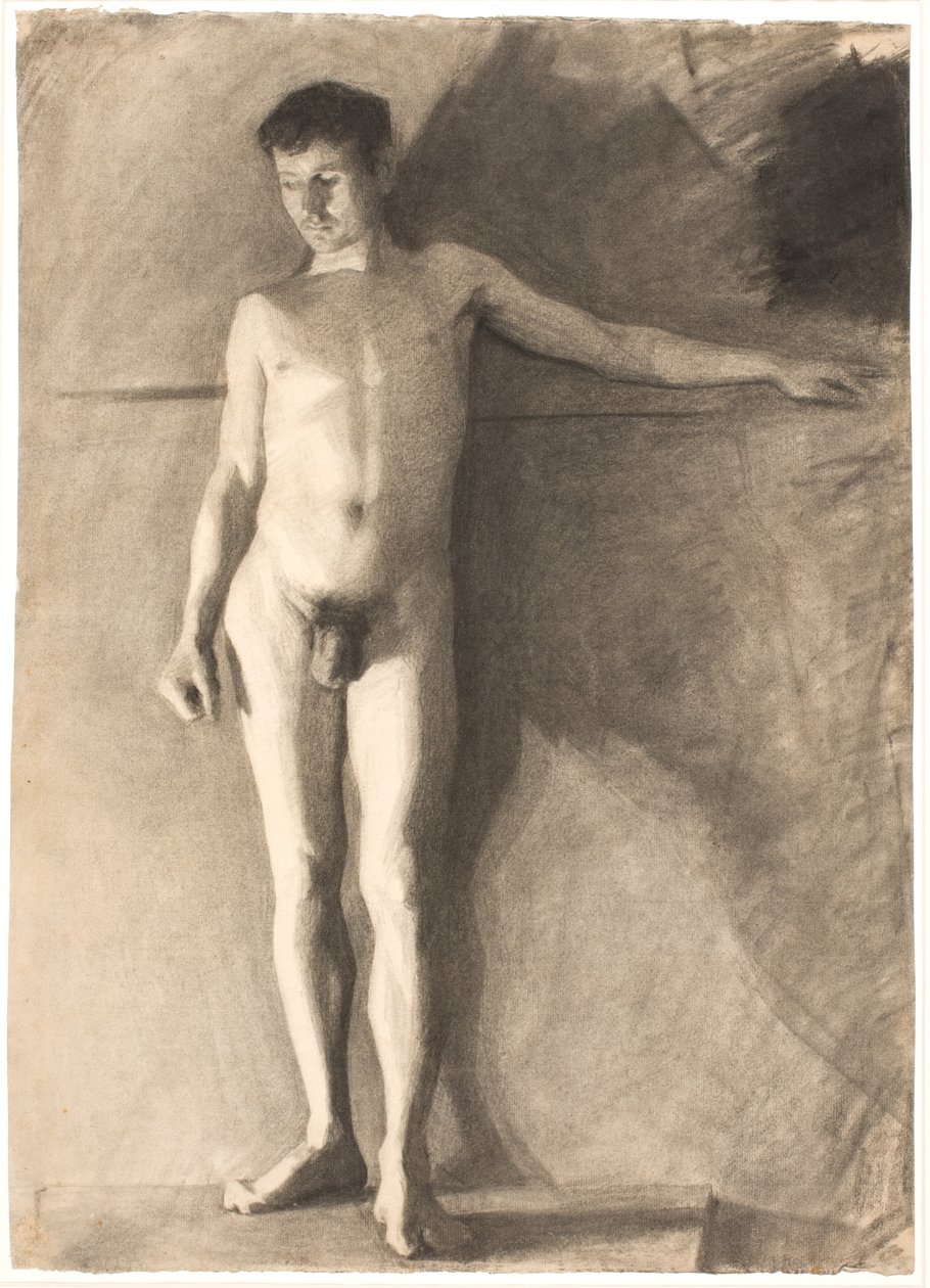 Stående mandlig model af Vilhelm Hammershøi