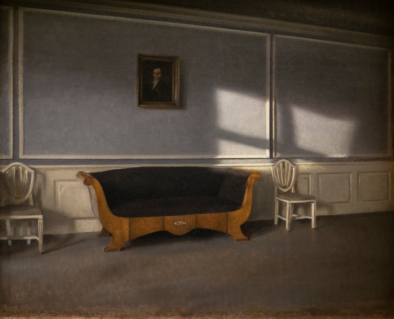 Solrig rayson i stuen, III af Vilhelm Hammershoi