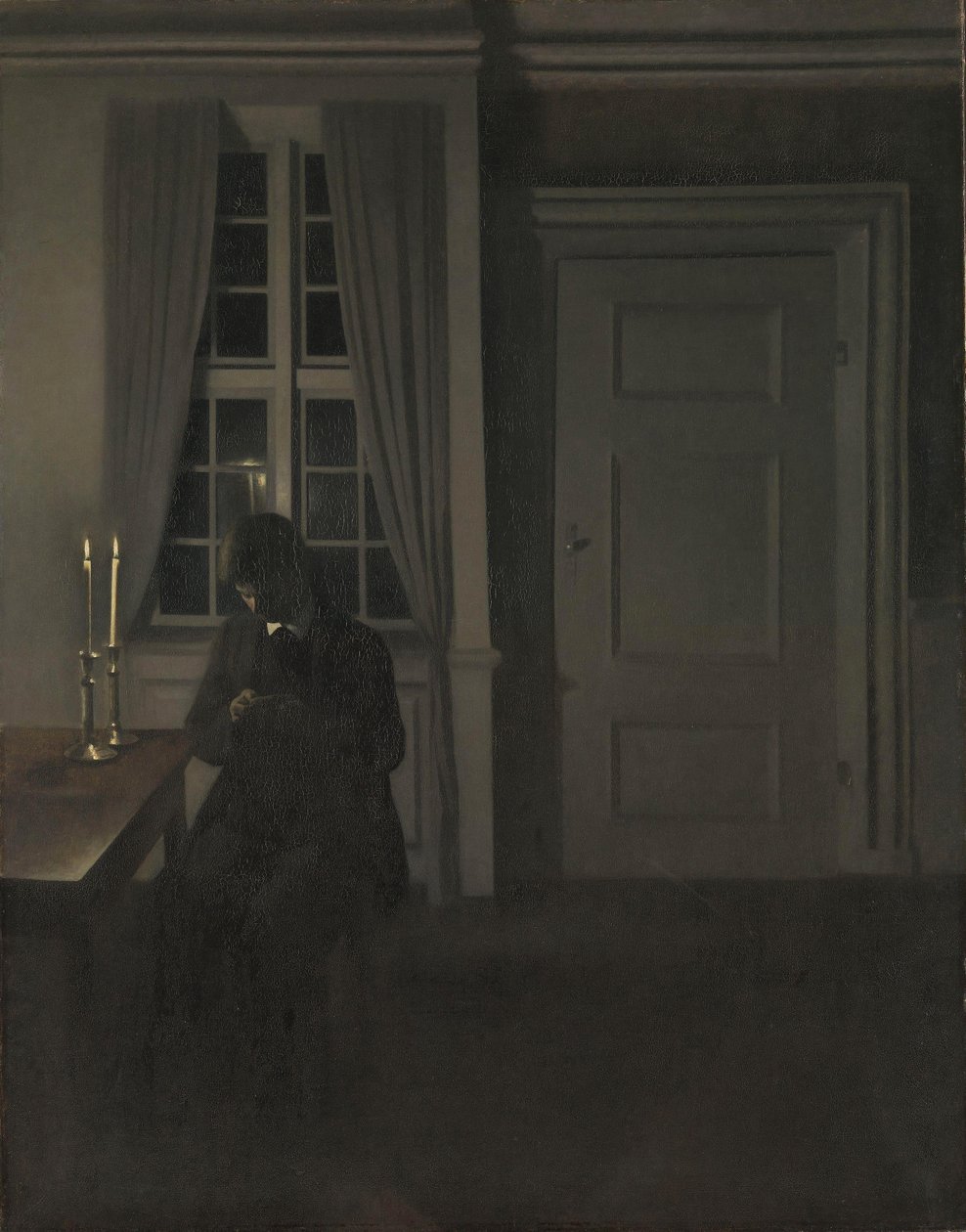 Møntsamleren, 1904 af Vilhelm Hammershoi