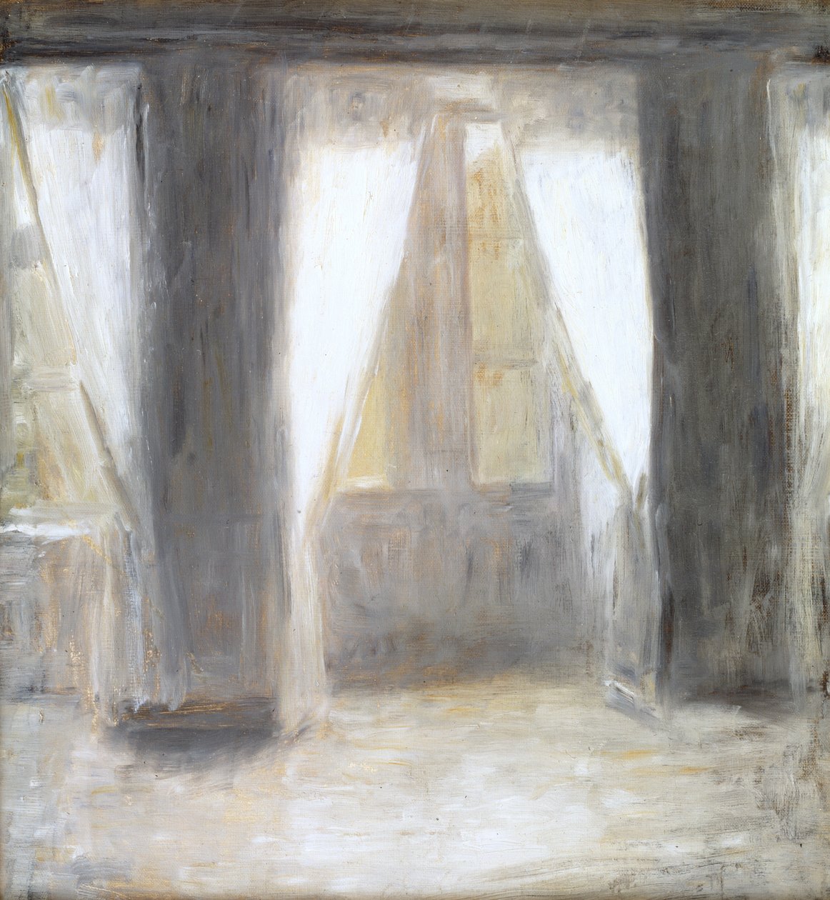 Spisestuen i kunstnerens hjem på Frederiksberg Allé, København af Vilhelm Hammershoi