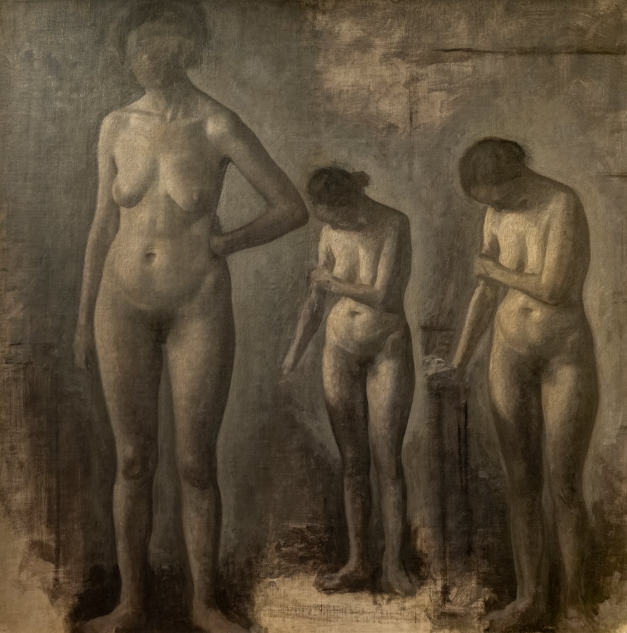 Tre undersøgelser af kvindelig nøgenhed af Vilhelm Hammershoi
