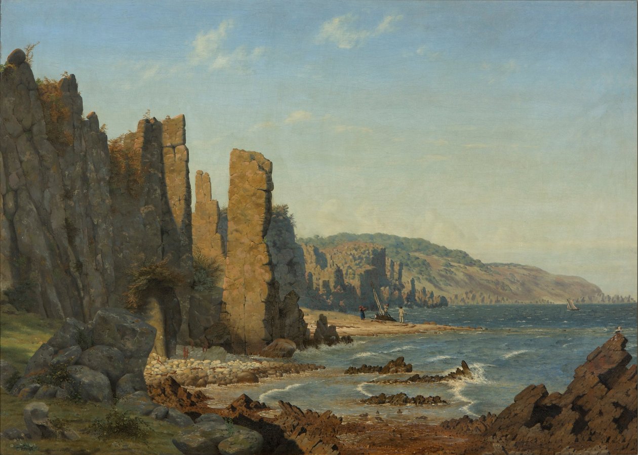 Strandformation på Bornholm. Scene fra Rø af Vilhelm Kyhn