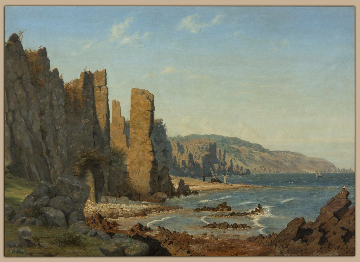 Strandformation på Bornholm. Scene fra Rø af Vilhelm Kyhn