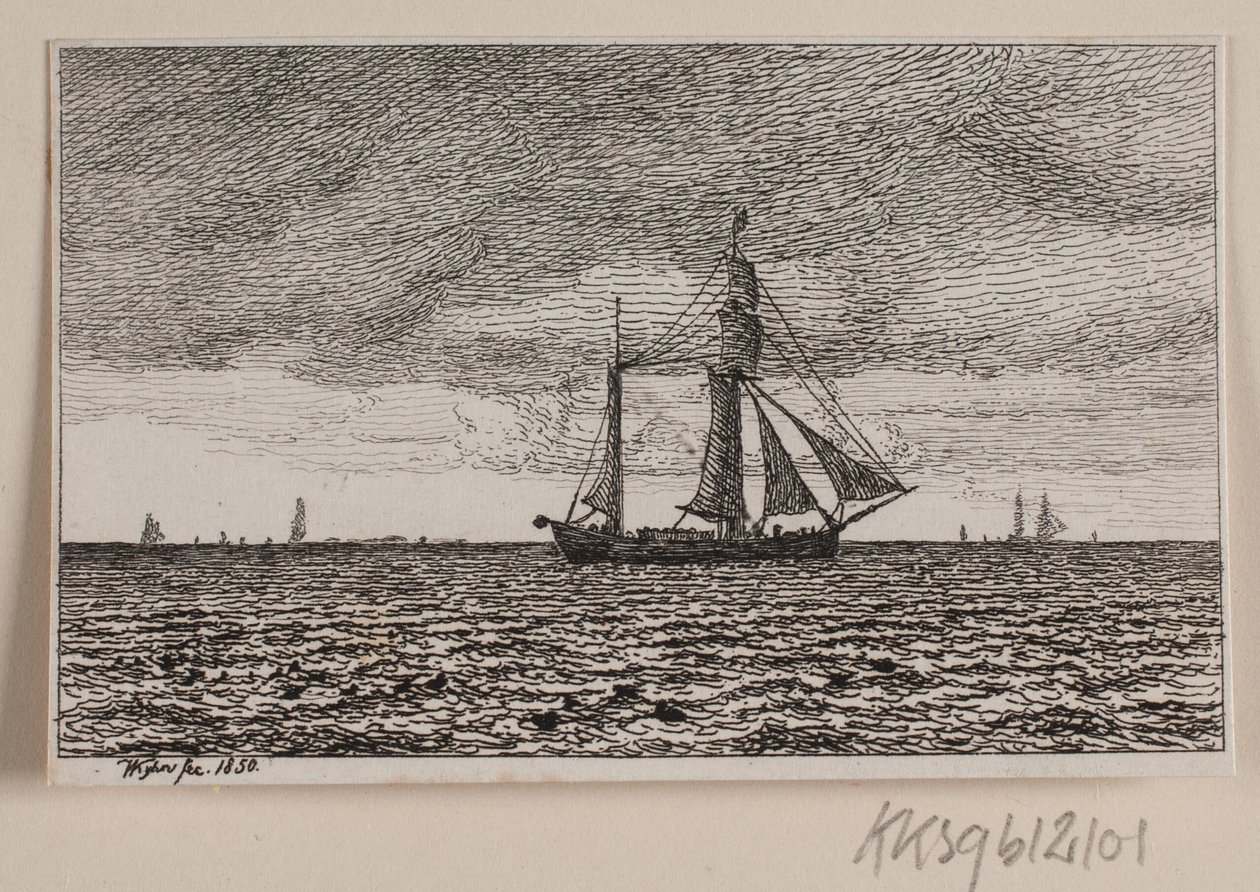 En galease for fuld sejl af Vilhelm Kyhn