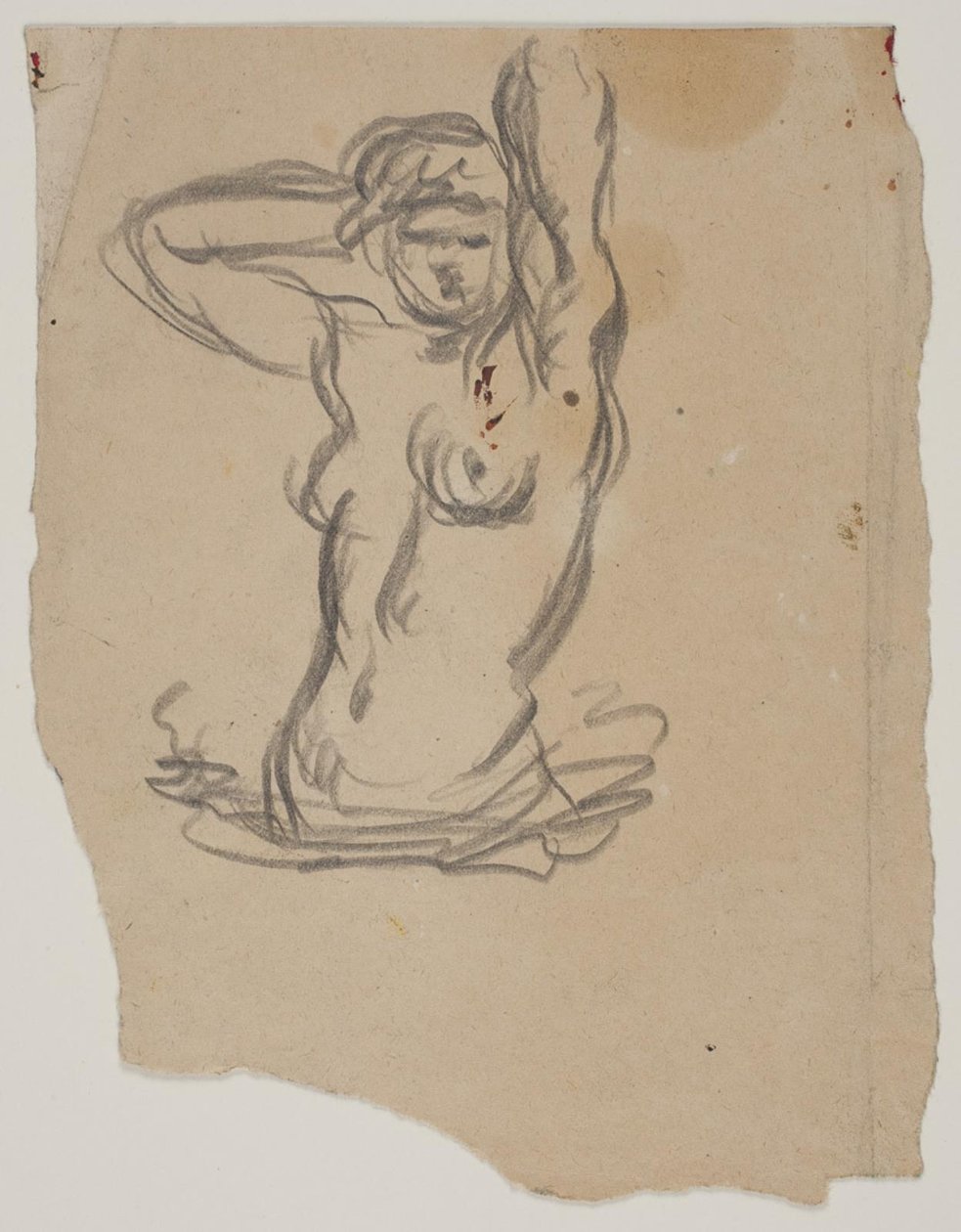 Kvindelig figur, halvfigur, som ordner sit hår af Vilhelm Lundstrøm