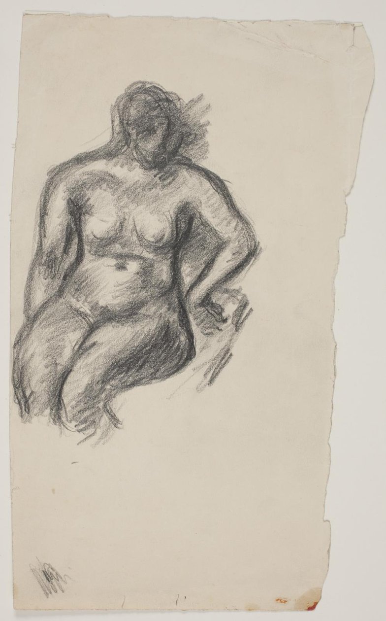 Siddende nøgen model af Vilhelm Lundstrøm