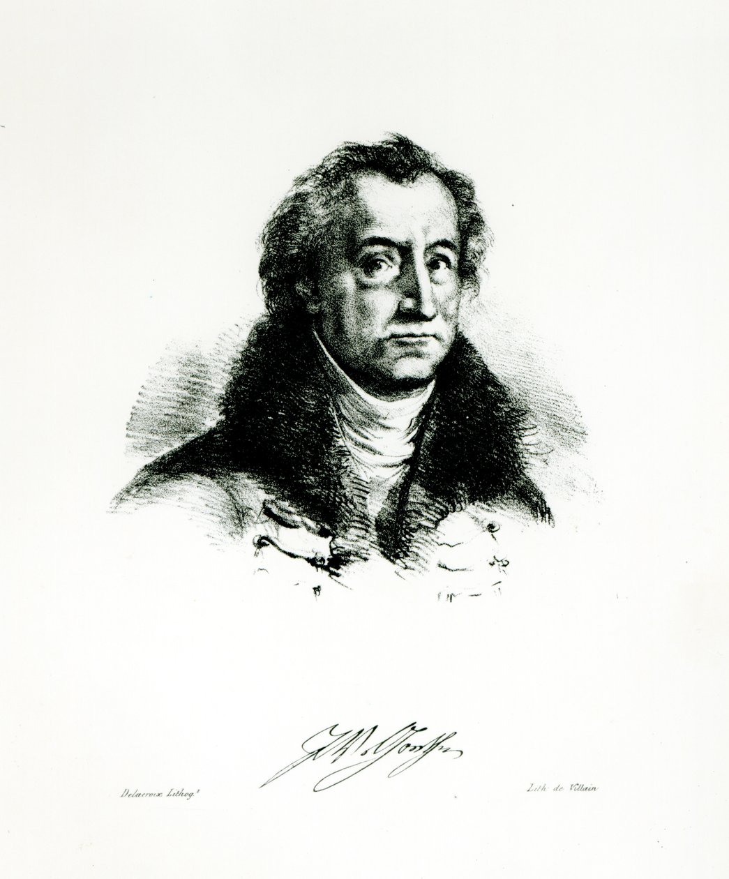 Johann Wolfgang Goethe (1749-1831) graveret af Delacroix af Villain