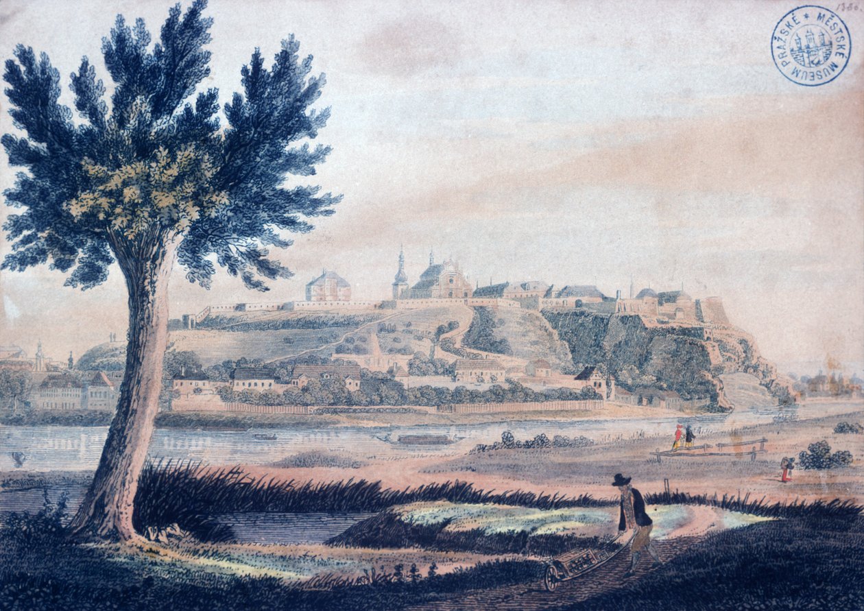 Udsigt over Vysehrad, ca. 1830 af Vincenc Morstadt