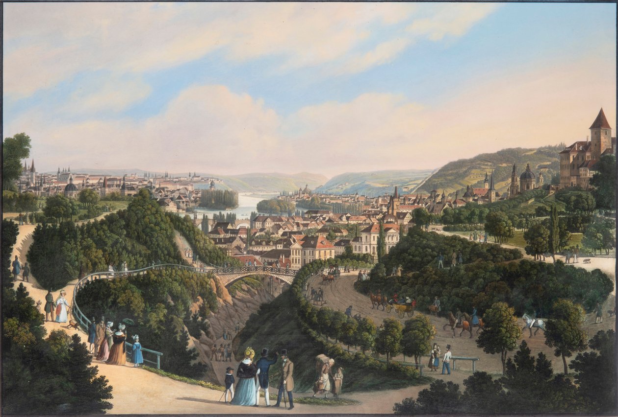 New Town, Vysehrad og Smichov, ca. 1830. af Vincenc Morstadt