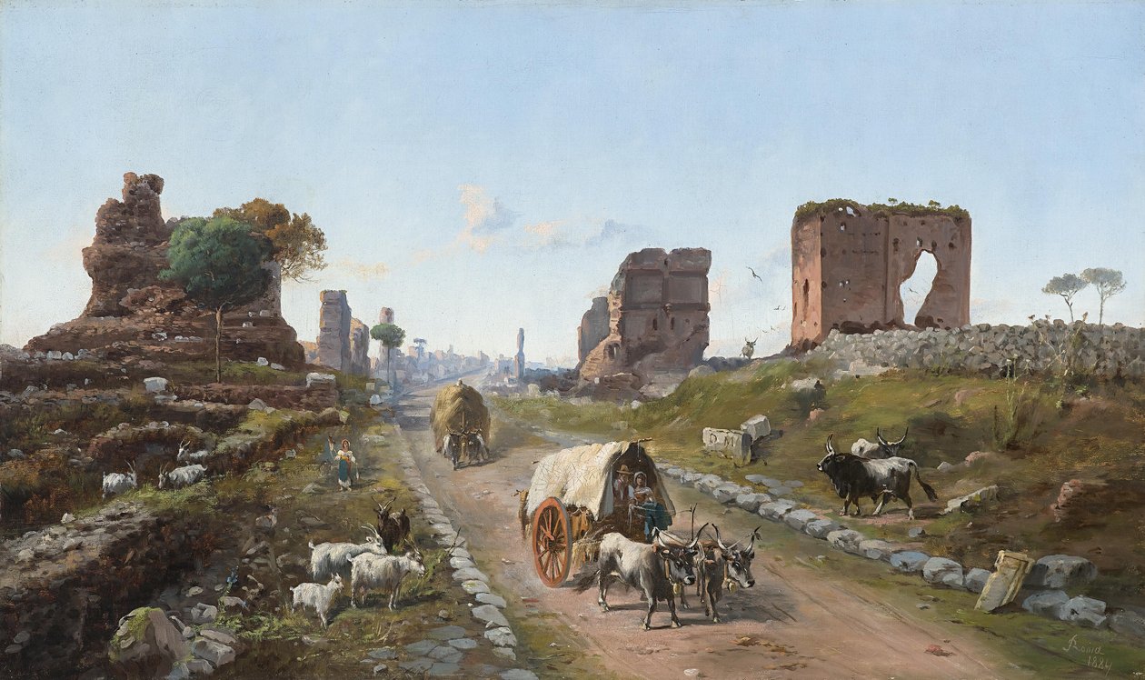Via Appia på niveau med Quarto Miglio af Vincenco Giovannini
