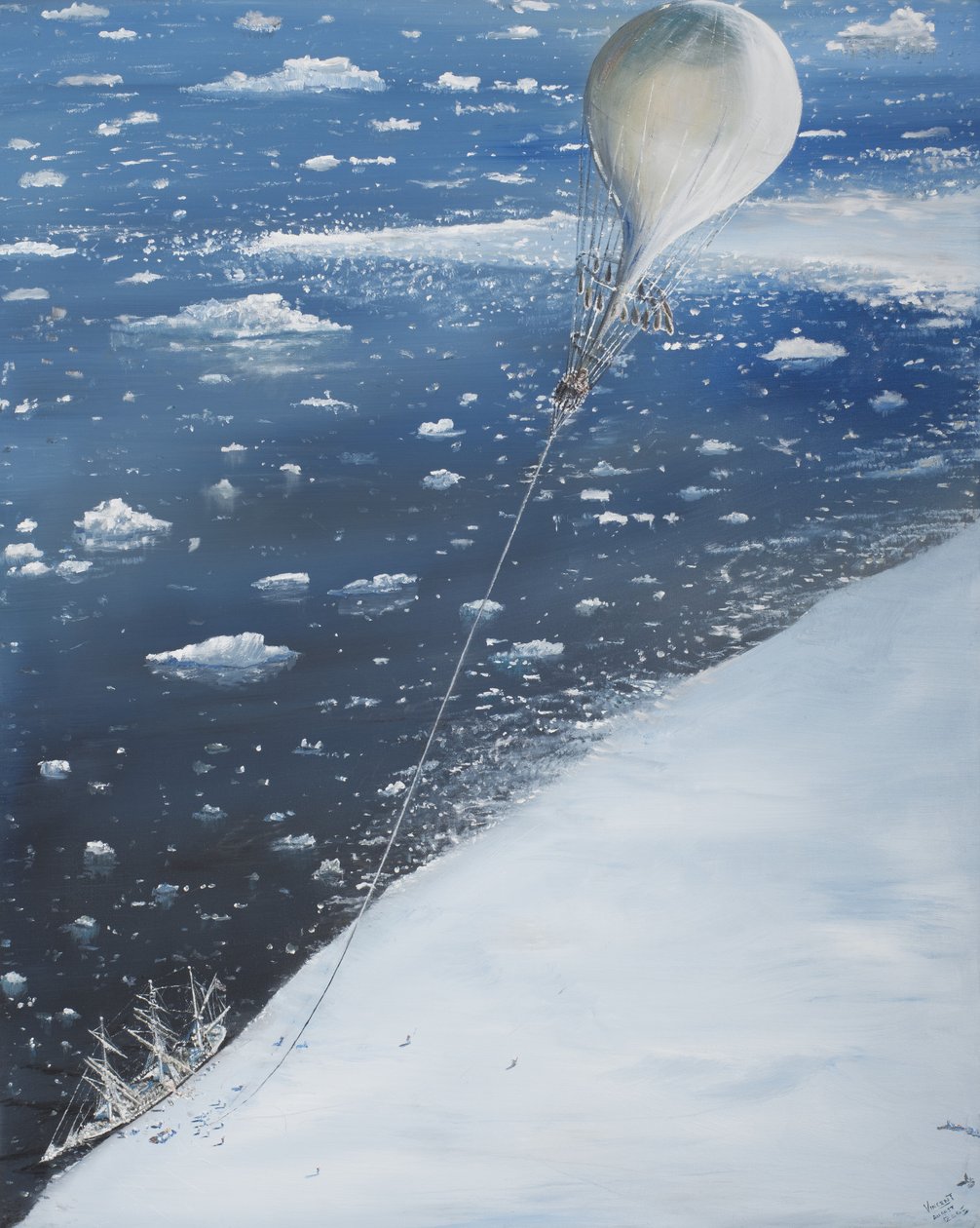 Antarktis første aeronautkaptajn Scott 4. februar 1902, 2005 (Olie on Canvas) af Vincent Alexander Booth