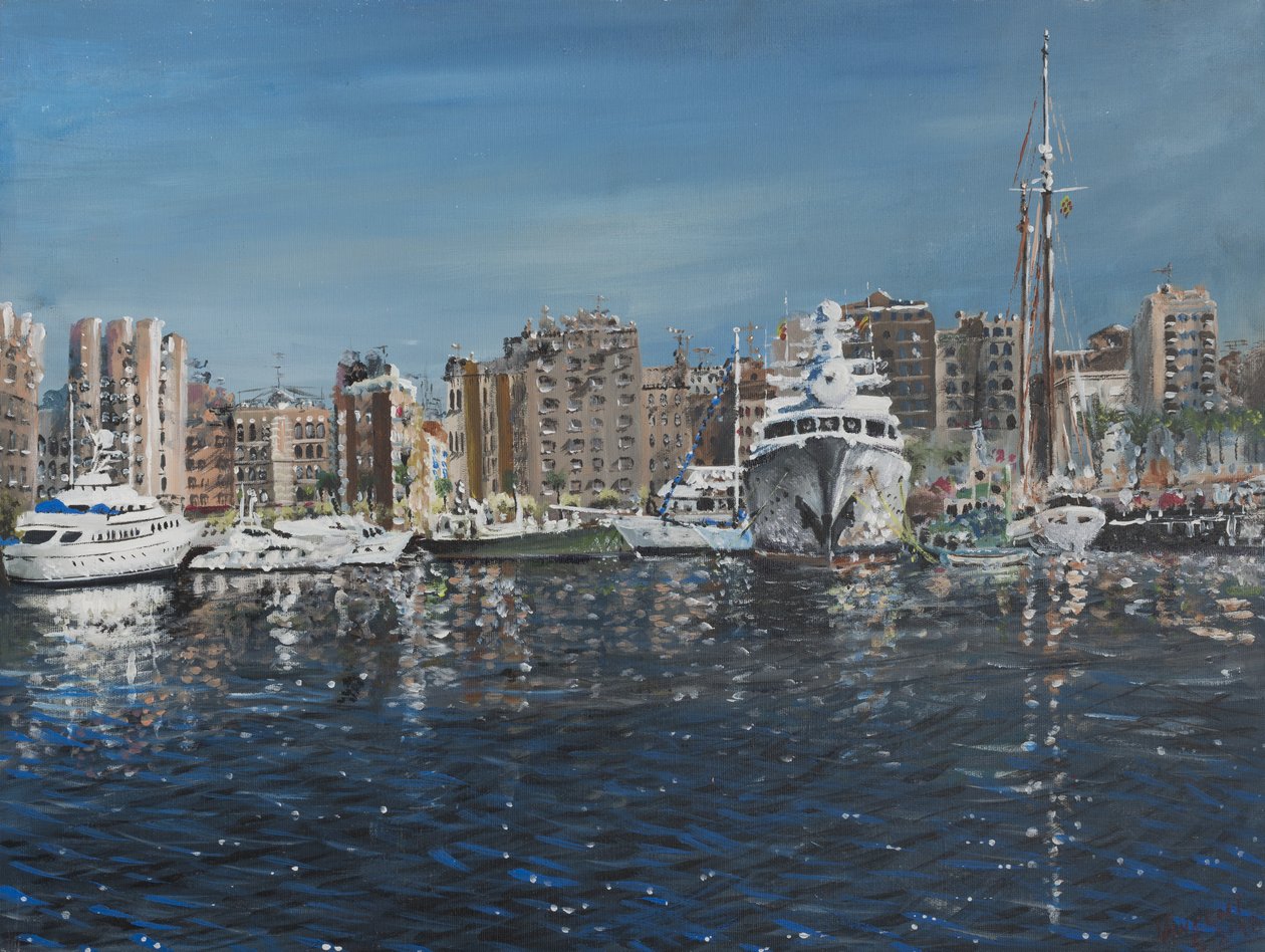 Barcelona, 1998, (akryl på lærredstavle) af Vincent Alexander Booth