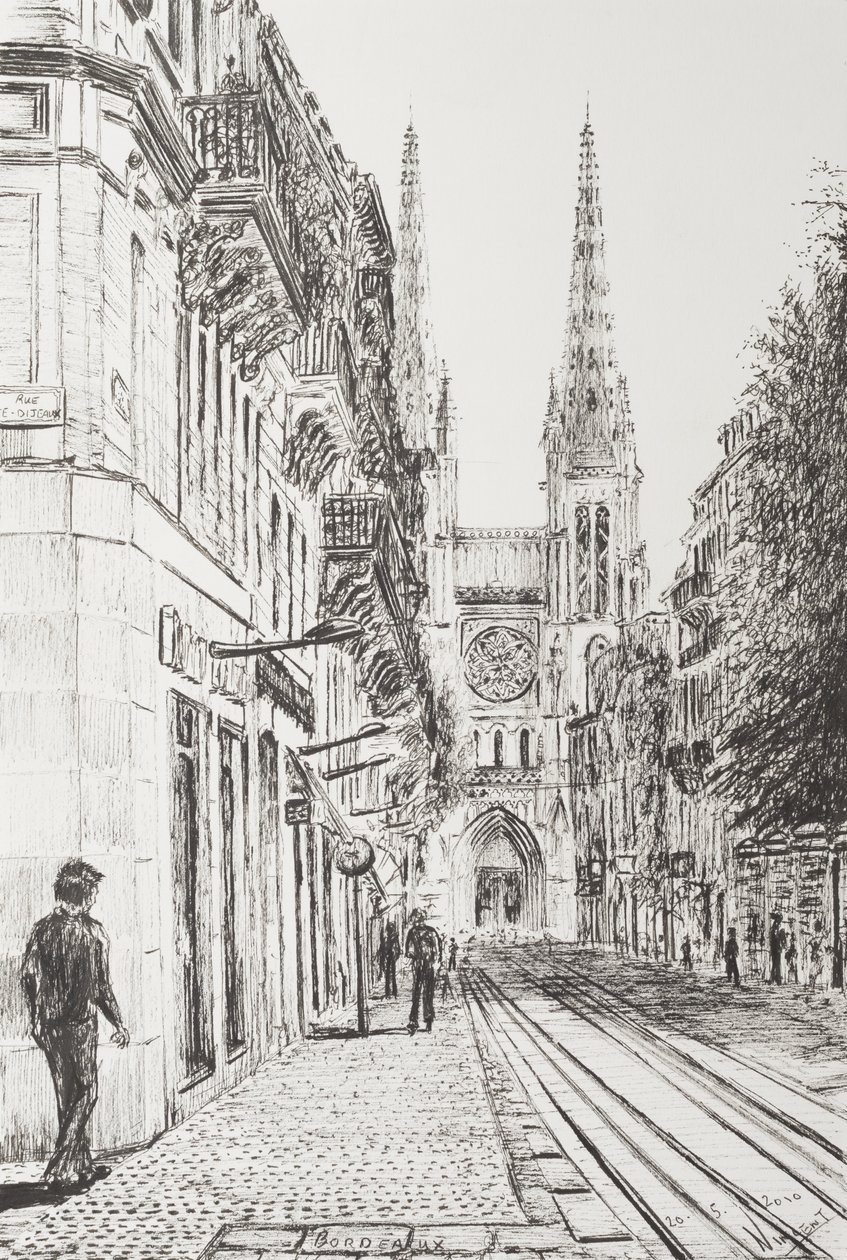 Bordeaux, Frankrig, 2010, (blæk på papir) af Vincent Alexander Booth
