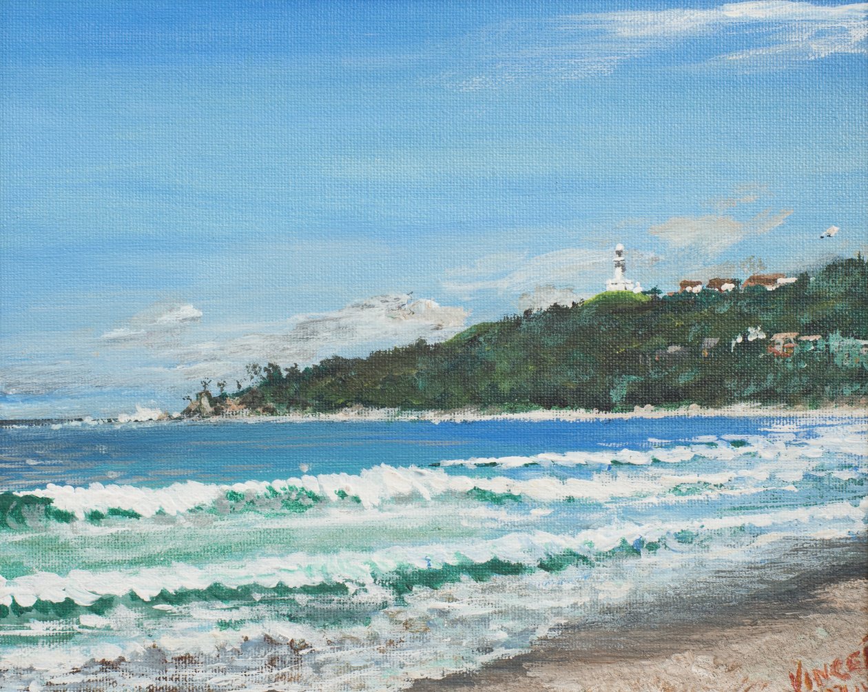 Byron Bay, Australien, 1998, (Akryl på lærredstavle) af Vincent Alexander Booth