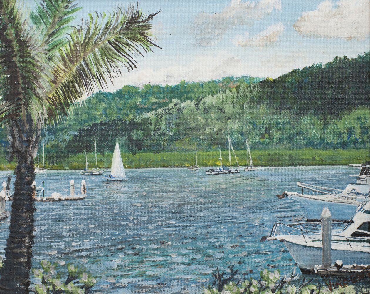 Cairns, Australien, 1998, (akryl på lærredstavle) af Vincent Alexander Booth