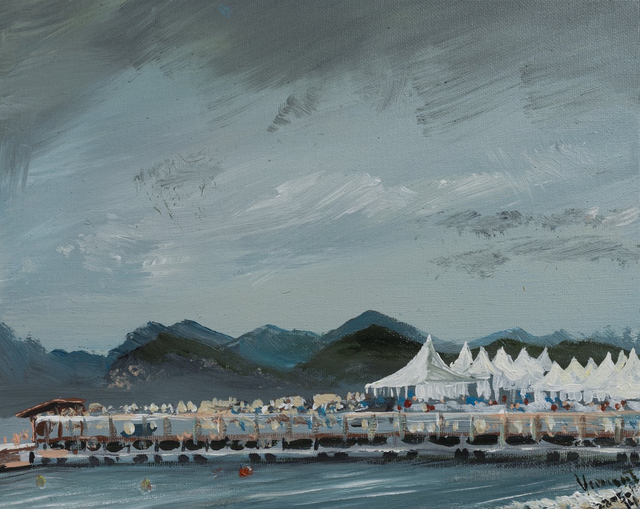 Cannes Film Festival telte 2014, 2914, (akryl på lærredsplade) af Vincent Alexander Booth