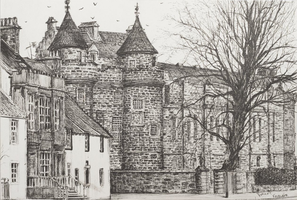 Falkland Palace, Skotland, 200,7 (blæk på papir) af Vincent Alexander Booth
