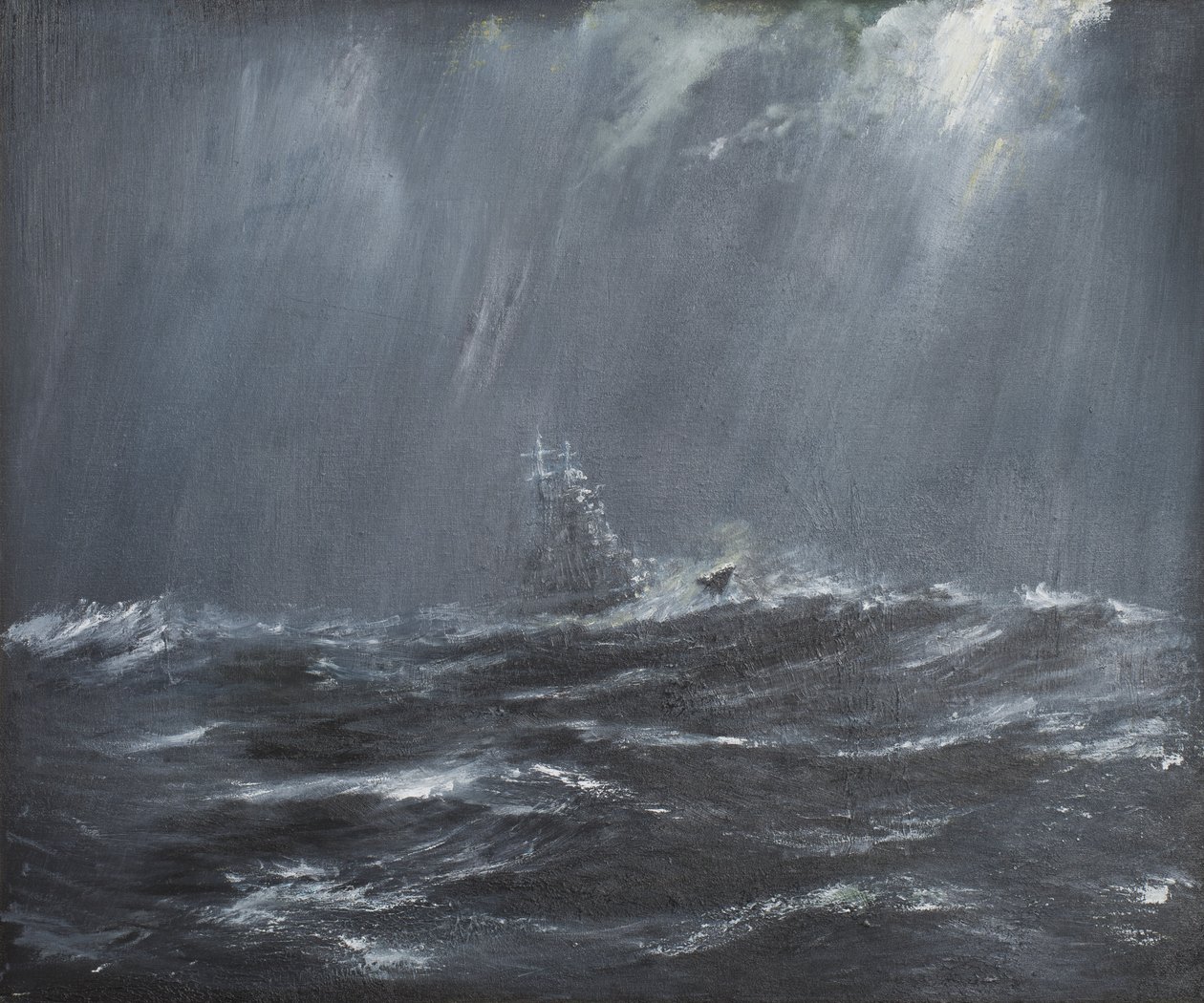 Gneisenau in a Storm North Sea 1940, 2006, (Olie On Canvas) af Vincent Alexander Booth