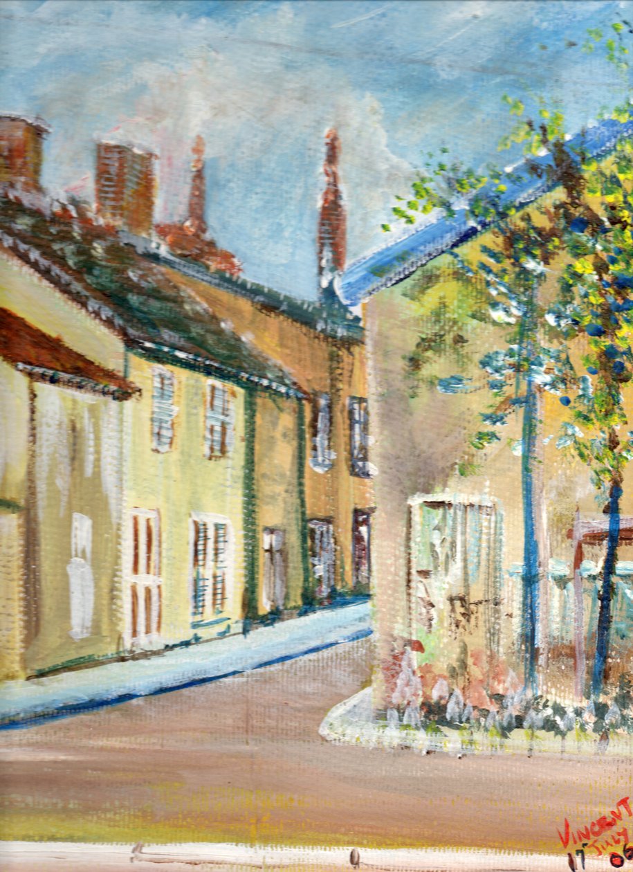 Laignes, Frankrig, 2006, (akryl på lærredstavle) af Vincent Alexander Booth